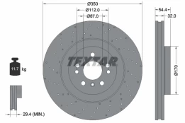 TEXTAR 92254405 Brake Disc kaina