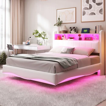 Apšviesta lova su LED, USB, Type-C, 140x200 cm, 1 vnt