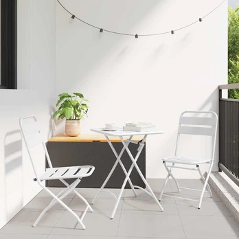 Sulankstomos sodo kėdės 2 vnt Balta Plienas