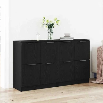 Kabalas 2 pcs Juodas ąžuolas 60 x 30 x 70 cm Apdirbta mediena