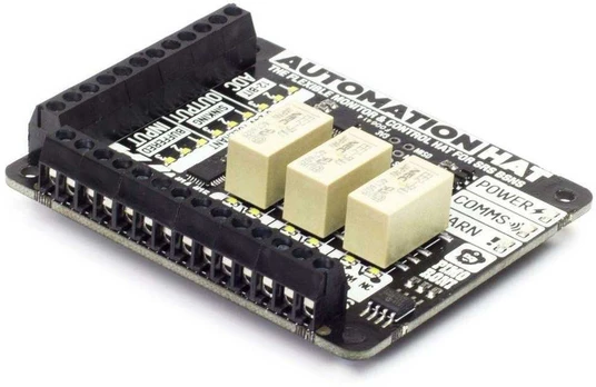 Pimoroni Automatinis Hat 3x relė + LED, Raspberry Pi išplėtimas