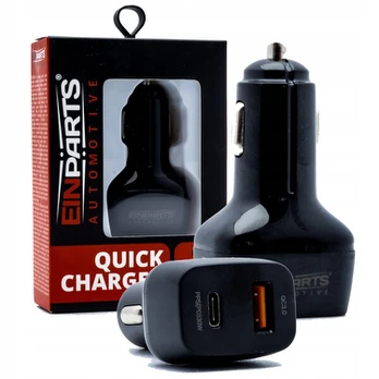 Greitas automobilinis įkroviklis Quick Charge 3.0, Usb A + Usb C