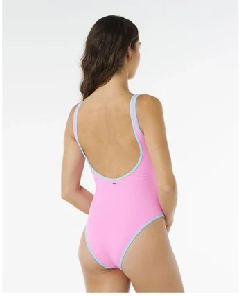 Vientisas maudymosi kostiumėlis Rip Curl Surf Puff, rožinis
