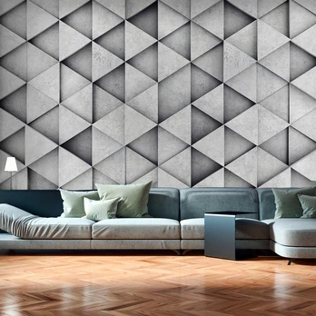 Artgeist Fototapetas - Pilkas Triangles