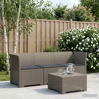 3-vietė sodo sofa su pagalvėlėmis, Rattan išvaizda PP