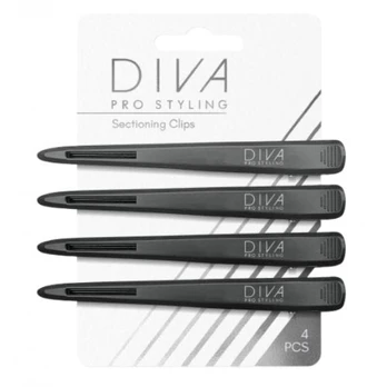 Diva Pro Styling Sectioning Clips Segtukai 4 vnt. Black