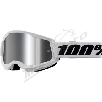 100% Strata 2 akiniai balti (veidrodinis stikliukas)