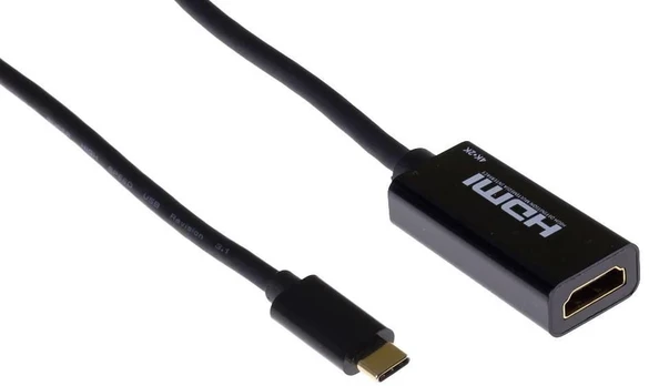 Mercodan PRO USB-C adapter, USB-C: Han - HDMI: Hun, 0,15m, Sort,