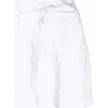 Šortai moterims, Balta, Belted linen short