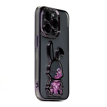 iLike Apple iPhone 14 Pro Max silikoninis dėklas Spausdinti Desire Rabbit Purple