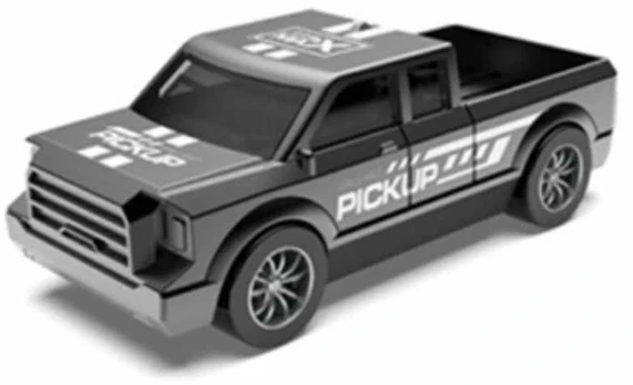 Metalinis automodeliukas Pick-up pilkas 7cm