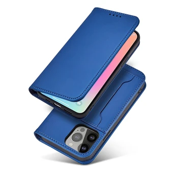 Dėklas Magnet Card Case for iPhone 13 Pro Mėlynas