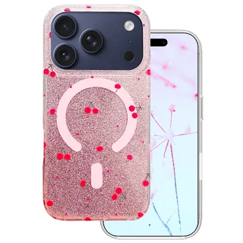 Dėklas Telforceone Cherry Mag case for iPhone 17 Pro Max 6,9'' glitter
