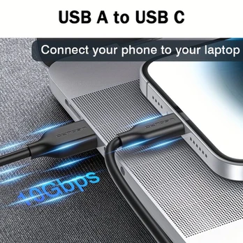 USB A į C greito įkrovimo laidas, 0.5m