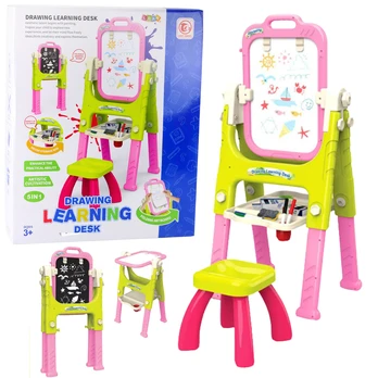 Piešimo lenta, su priedais Learning 5in1, 110 cm, žalia/rožinė