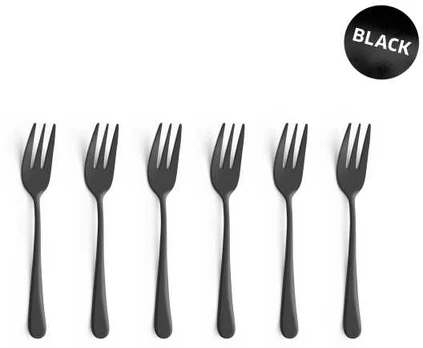 Amefa Austin 1410 - 6 Cake Forks in trend box - juodas