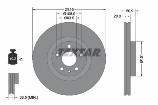 TEXTAR 92309603 Brake Disc