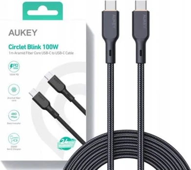 Cable Aukey CB-KCC101 USB-C to USB-C 1m (black)