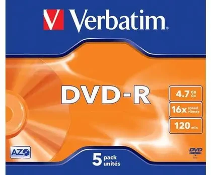 DVD-R 16x, 4,7 GB, 5 vnt. pakuotė