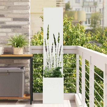Sodo Vazonas su Dekoratyvine Panele Balta 32 x 140 cm