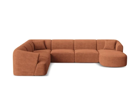Modular Panoramic Left Corner Sofa, "Campi", 7 Seats, 330x255x70 Made in Europe