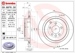 Stabdžių diskas BREMBO 09.8876.31 kaina
