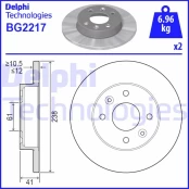 Stabdžių diskas DELPHI BG2217 kaina