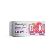 Vitaminai D3 + K2, kramtomosios tabletės, N30 kaina