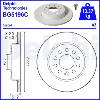 Stabdžių diskas DELPHI BG5196C