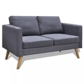 Dvivietė sofa, audinys, tamsiai pilka kaina