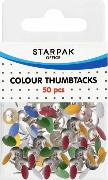 Spintelės susegamos spalvotos 50 vnt.