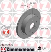 Stabdžių diskas ZIMMERMANN 200.2529.20 kaina