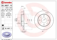 Stabdžių diskas BREMBO 08.A607.11 kaina
