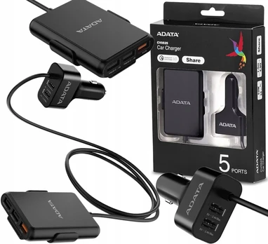 Automobilinis įkroviklis Adata 5x usb qc 3.0 17w/35w