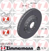 Stabdžių diskas ZIMMERMANN 460.4529.70 kaina