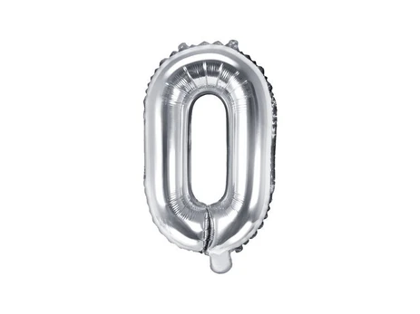 Folinis balionas Raidė "O" 35 cm, sidabrinis