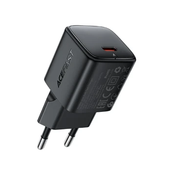 Acefast A117 GaN PD 20W USB-C Wall Charger - Juodas