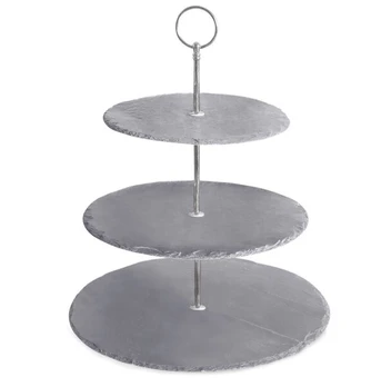 3 lygių natūralaus skalūno stovas, 34cm