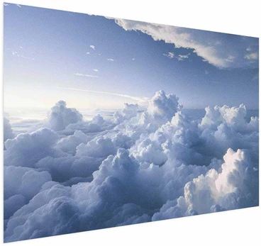 Artgeist Plakatas - Aerial Landscapes: Sunbeams Illuminating Puffy Cloud Formations