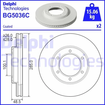 Stabdžių diskas DELPHI BG5036C