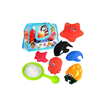 Lean Toys Aquatic Animals Set for Bathing + Strainer
