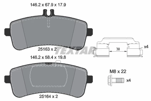 TEXTAR 2516301 Brake pad set