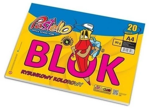 Blok piešimo Pastello A4, spalvotas, 20 lapų