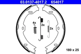 ATE 03.0137-4017.2 Brake shoe set