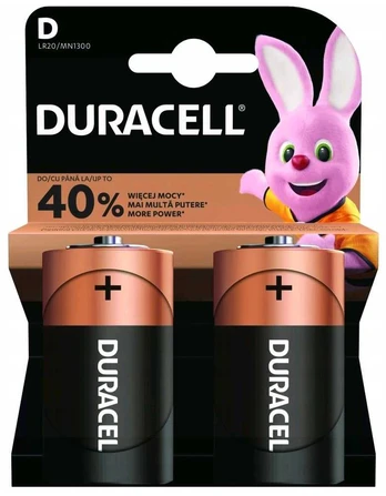 Duracell Basic alkaline battery, 2 pcs (D)