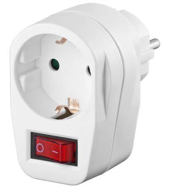 MicroConnect Safety Socket Adapteris, Baltas