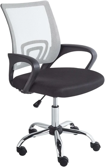Beliani Birojės kėdė SOLID Juoda/ Balta