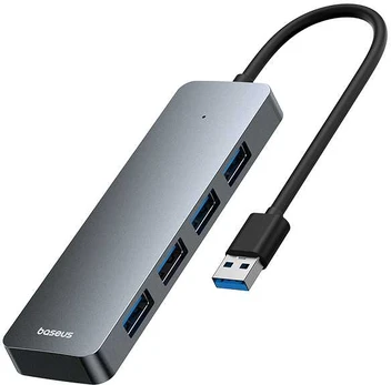 Baseus Šakotuvas USB-A 4 prievadų (USB 3.0) 15cm, pilkas