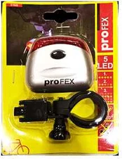 Galinis žibintas dvirač. Profex 5LED raudonas