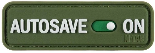 M Tac PVC antsiuvas-lipdukas AUTOSAVE ON žalias